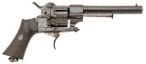 Fine Damascened Double Action Pinfire Revolver by Barrenechea