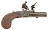British Screw Barrel Flintlock Muff Pistol by W. Holl of Bristol