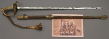 U.S. Model 1852 Regulation Naval Officers Sword belonging to Dr. Bradford H. Peirce