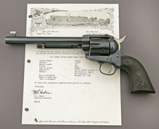 Rare Colt Single Action Army Frontier Six Shooter Flattop Target Revolver
