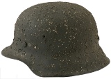 German M42 Stahlhelm with Woodchip Camo