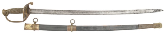 Unmarked U.S. Model 1850 Foot Officer's Sword Attributed to Lt. Lemie Duval Co. D 2nd Ky Regt.