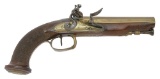 Unmarked European Brass Barrel Flintlock Coat Pistol