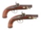 Fine Pair of Italian Percussion Coat Pistols by Scarpati