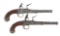 Pair of British Flintlock Queen Anne Belt Pistols by Griffin