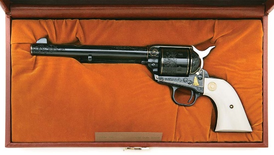 Exquisite Pair of Francolini Factory Engraved and Consecutive Colt Single Action Army Revolvers