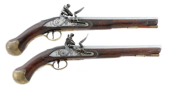 Fine Pair of British Pattern 1756/77 Flintlock Sea Service Pistols