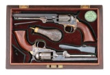 Fine Cased Pair of Inscribed Colt Model 1849 Pocket Percussion Revolvers