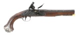 Fine British Silver Mounted Flintlock Officer's Pistol by Griffin & Tow