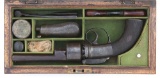 Cased British Transitional Percussion Revolver by John Wiggan