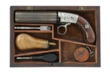 Cased Blunt & Syms Underhammer Percussion Pepperbox Pistol
