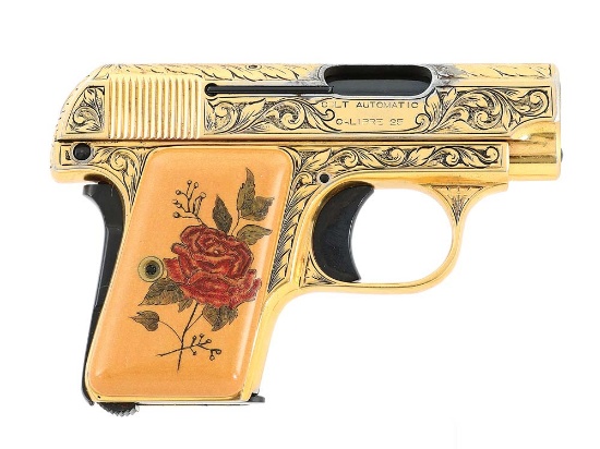 Lovely Gold Washed And Engraved Colt Model 1908 Vest Pocket Pistol