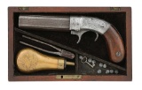 Cased Bacon & Co. Underhammer Percussion Pepperbox Pistol