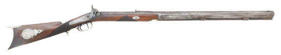 Ornate Michigan Percussion Halfstock Rifle by G. W. Bowlby