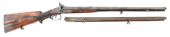 Ornate Percussion Double Rifle-Shotgun Two Barrel Set by Kuchenreuter