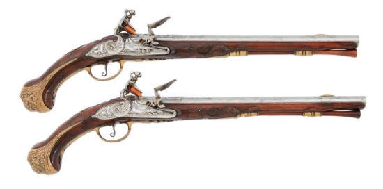 Exquisite Pair of Parisian Holster Pistols by Daniel Thiermay