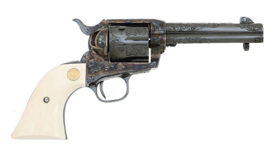 Beautiful Colt Factory Engraved Frontier Six Shooter Revolver by Master Engraver John Adams