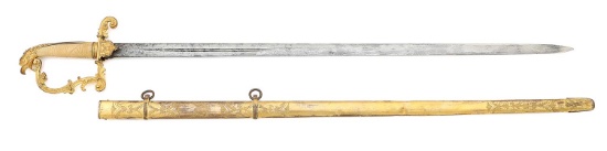 Eaglehead Brass Hilt Artillery Officer’s Sword