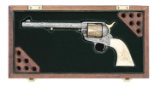 Fabulous Cole Agee Cattle Brand Engraved Silver and Gold Plated Colt Single Action Army Revolver