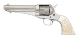 Wonderful & Scarce Remington Model 1875 Single Action Army Revolver with Carved Mother-of-Pearl Grip