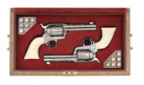 Beautiful Engraved Colt Single Action Army Revolvers Consecutively Numbered Pair of John Bianchi