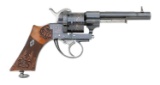 Handsome Luxembourgish Silver-Inlaid Pinfire Revolver by Schwartz & Felz