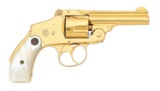 Rare Smith & Wesson 38 Safety Hammerless Revolver in Factory Gold Finish