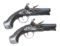 Attractive Pair Of Diminutive European Flintlock Pocket Pistols