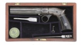 Cased Robbins & Lawrence Percussion Pepperbox Pistol