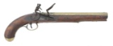 Unmarked Pair Of American Brass-Barreled Flintlock Pistols
