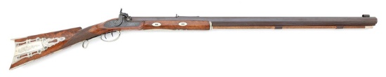 High Grade German Silver Mounted Percussion Halfstock Sporting Rifle By Tryon Of Philadelphia