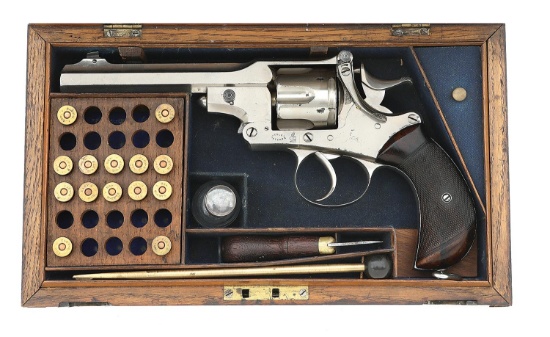 Fine Cased Webley Kaufman Double Action Revolver Identified To Major George H. Grant