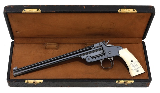 Interesting Cased Smith & Wesson First Model Single Shot Pistol Won by E.E. Patridge
