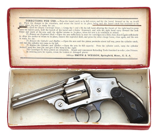Excellent Smith & Wesson First Model 38 Safety Hammerless Revolver with Box