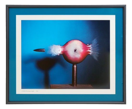 Rare Harold Edgerton 1964 Bullet Through Apple Photo Frame