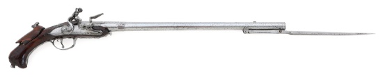 European Flintlock Takedown Pistol-Carbine with Bayonet