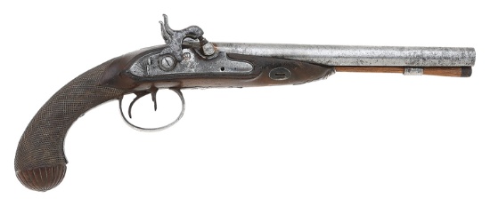 British Percussion-Converted Double Pistol by Tatham & Egg