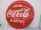 1954 Coca-Cola Button Sign Painted Tin
