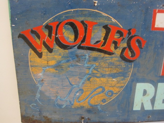 WOLF'S TRAIL-INN RESORT Painted Trade Sign