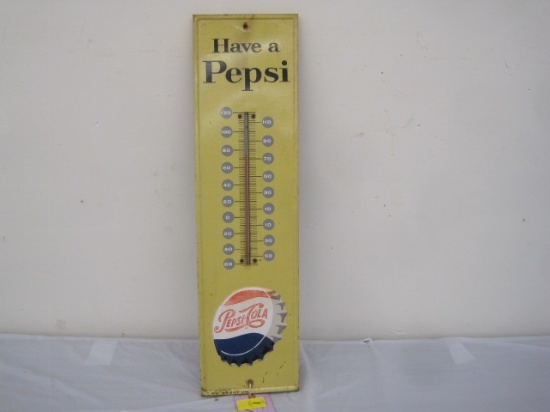 Stamped Tin Pepsi Thermometer