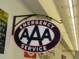 2- Sided Porcelain AAA Sign W/Hanger