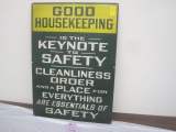 Tin Good Housekeeping Safety Sign