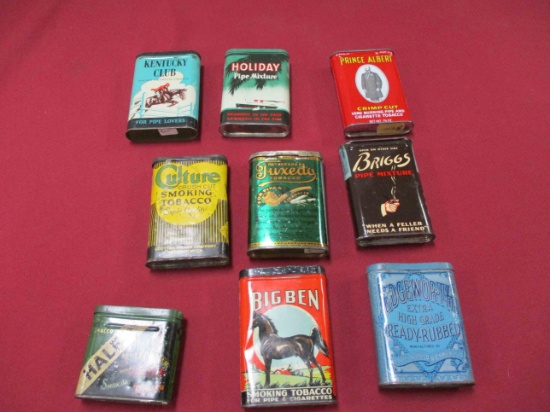 Lot of 9 Vintagge Tobacco Tins