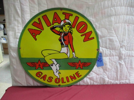 Porcelain Aviation Gasoline Sign