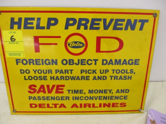 Porcelain Delta Airlines Sign