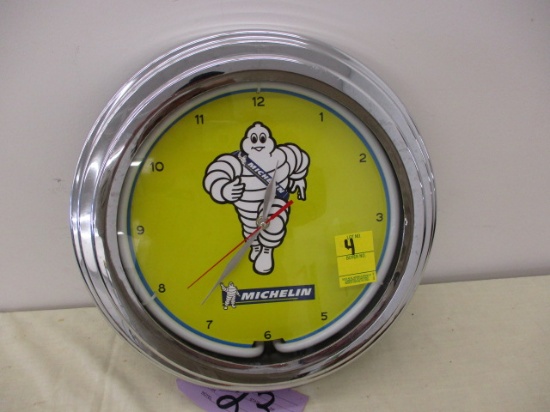 Neon Michelin Man Clock