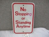 ALUMINUM NO SLEEPING OR STANDING SIGN