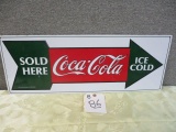 STAMPED TIN COCA COLA SIGN