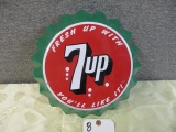 ALUMINUM 7-UP BOTTLE CAP SIGN