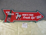 STAMPED ALUMINUM 7-UP SIGN